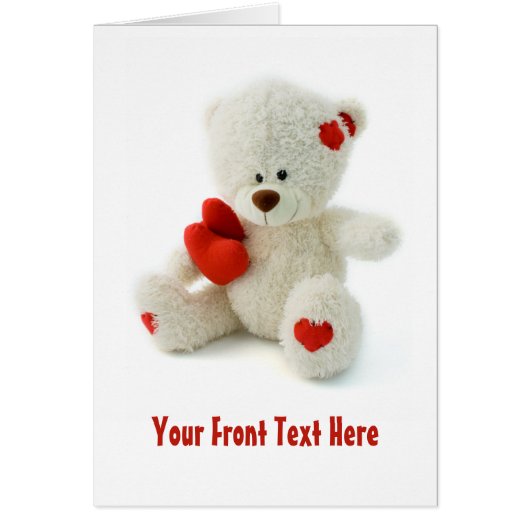 Love Teddy Valentine custom greeting card (Front)