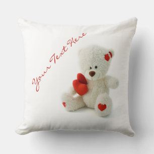 Love Teddy Valentine custom throw pillow