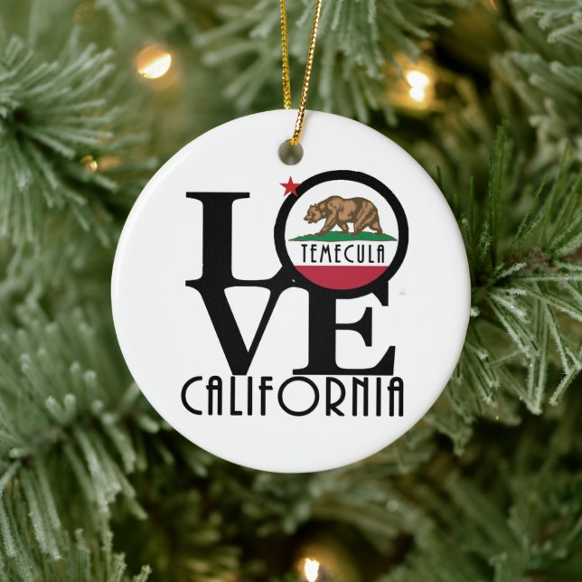 LOVE Temecula California Ceramic Ornament (Tree)