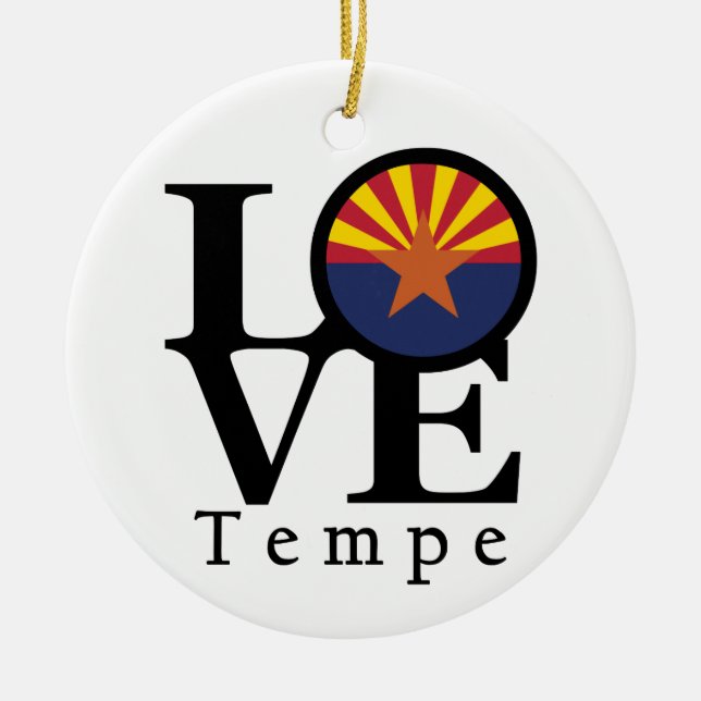 LOVE Tempe AZ Ceramic Ornament (Front)