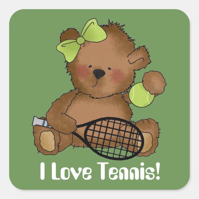Love tennis ball bear customizable sticker (Front)