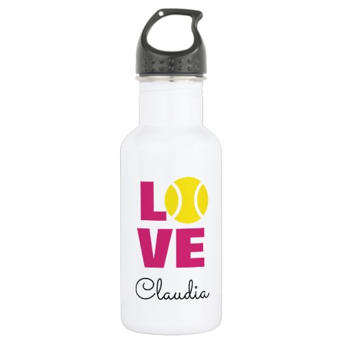 LOVE tennis ball water bottle for women and girls