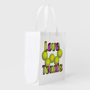 Love Tennis Balls Design, Grocery Bag