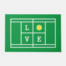 Love tennis court welcome doormat for new home