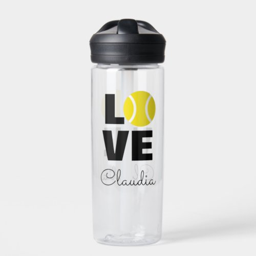 LOVE tennis custom BPA free water bottle bidon