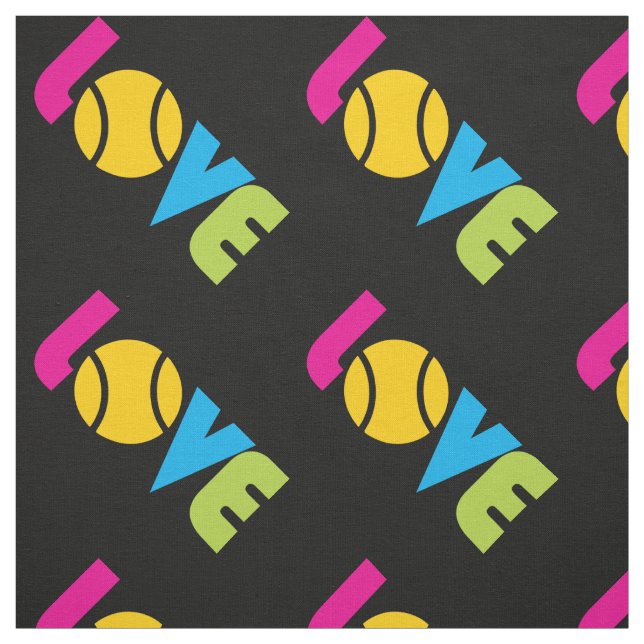 Love Tennis, diagonal, custom background  Fabric (Swatch)