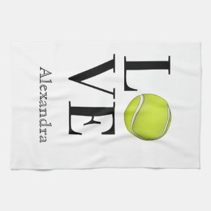 Love Tennis Player Yellow Ball Sports Towel