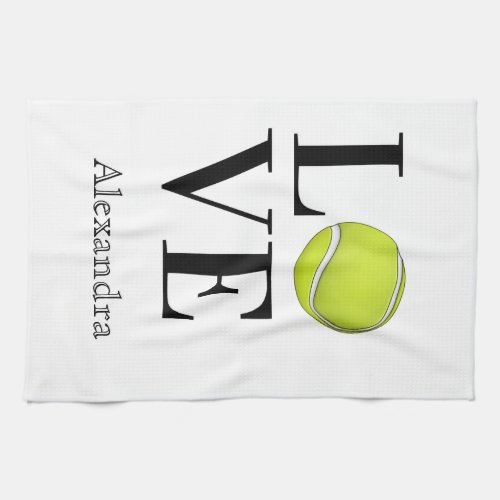 Love Tennis Player Yellow Ball Sports Towel