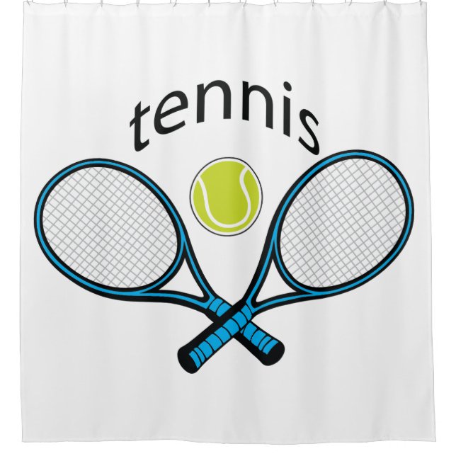 Love tennis shower curtain (Front)