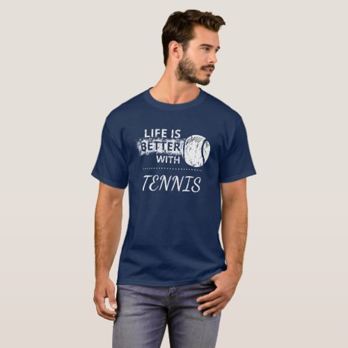 Love Tennis T_shirt with tennis ball