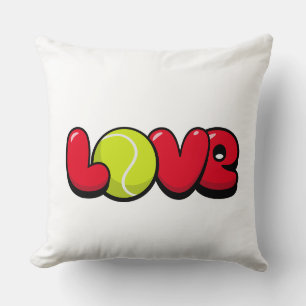 Love Tennis Throw Pillow