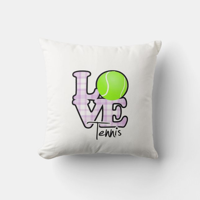 Love Tennis Throw Pillow (Front)