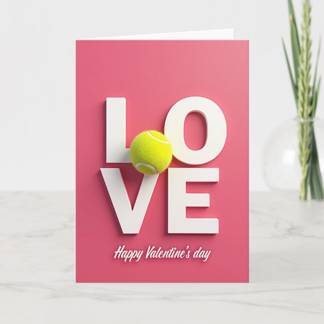 Love Tennis Valentines Day Card (Front)