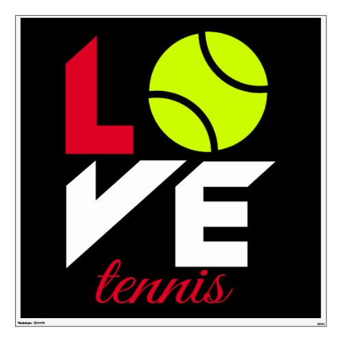 Love tennis wall decal