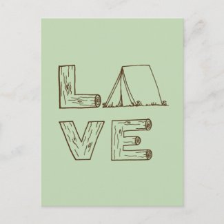 Love Tent Camping Postcard