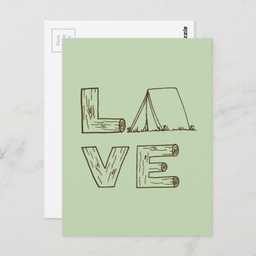 Love Tent Camping Postcard | Zazzle