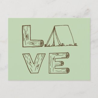 Love Tent Camping Postcard
