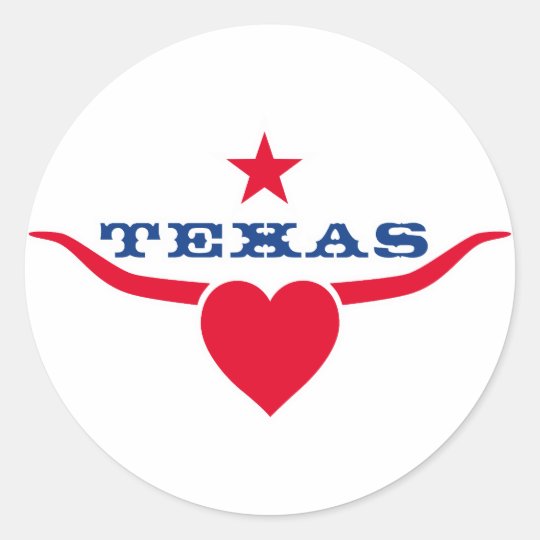 Love Texas Classic Round Sticker