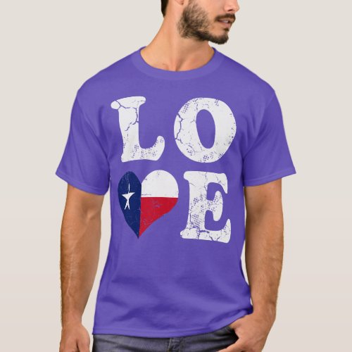 Love Texas Flag Heart Texan T_Shirt