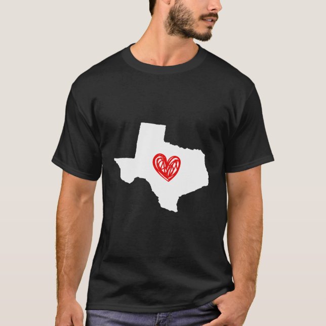 Love Texas Heart Hoodie T-Shirt (Front)