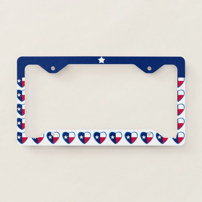 Love Texas Lone Star Heart License Plate Frame (Front)
