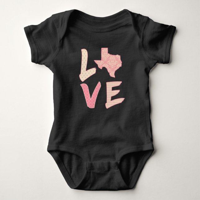 Love Texas Outift Baby Bodysuit (Front)