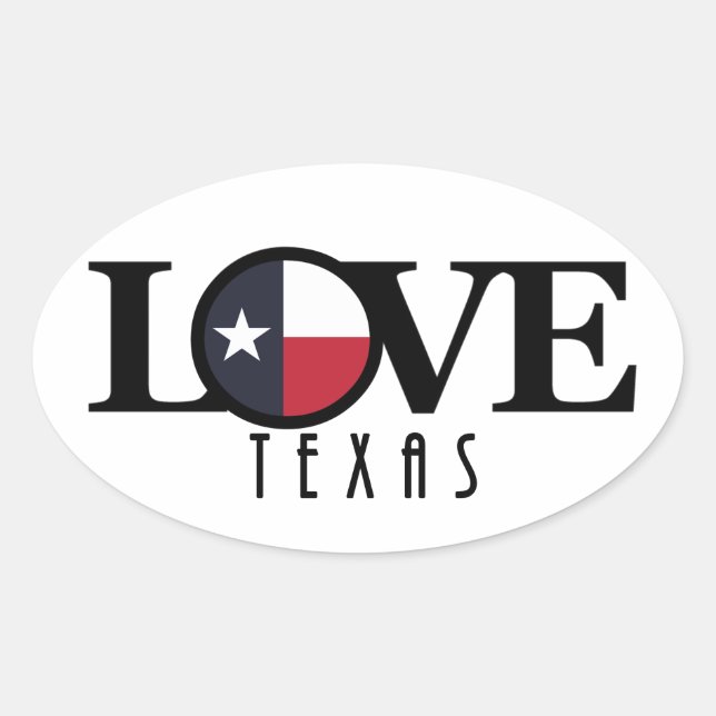 LOVE Texas Oval Sticker (Front)