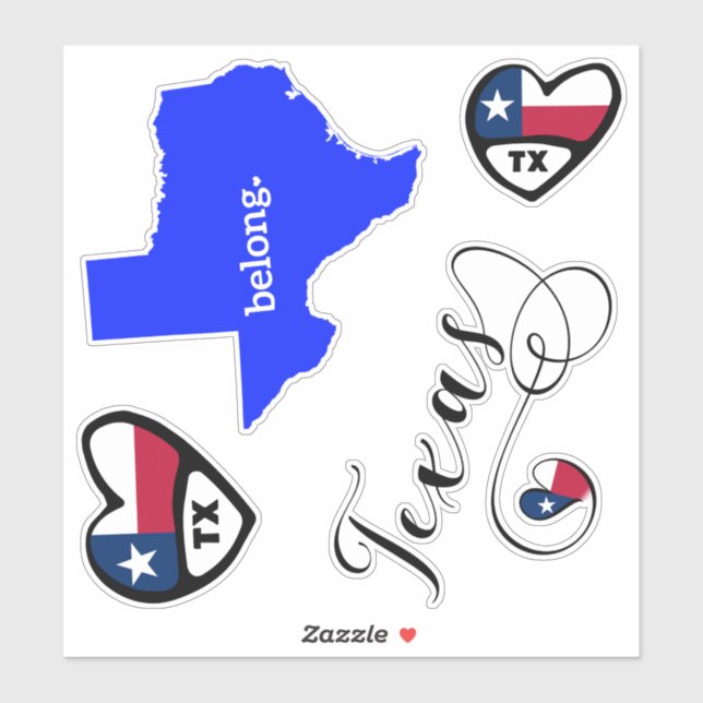 Love Texas, Sheet of Die Cut Stickers (Sheet)