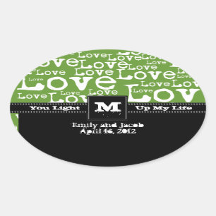 Love Text Candle Jar Favor Tags in Lime