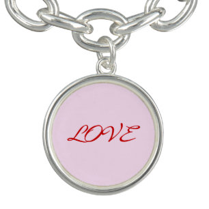 Love text charm bracelet