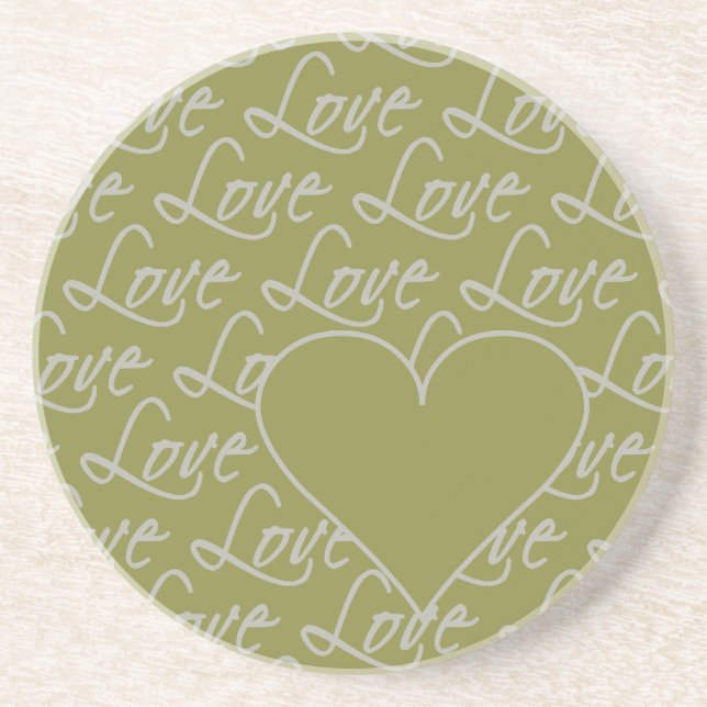Love Text coaster, customize Coaster (Front)