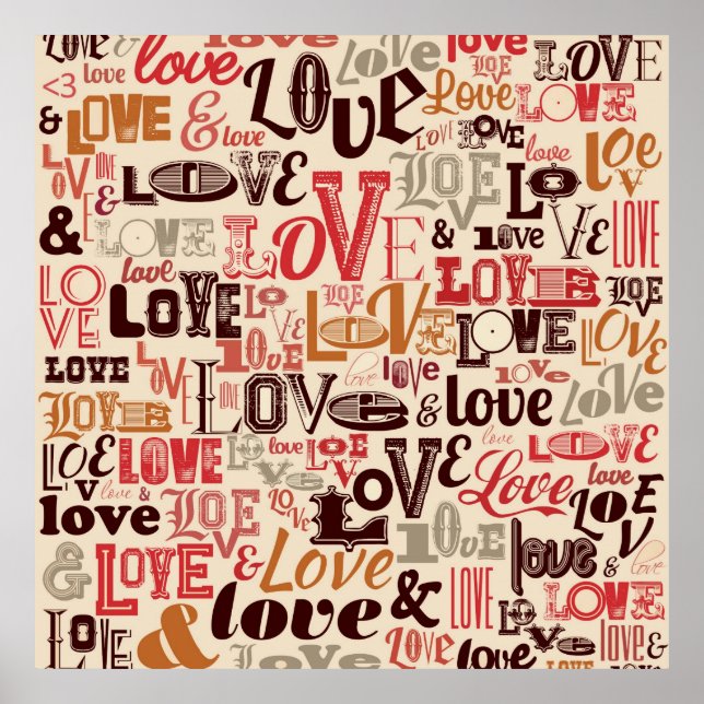 Love Text design Poster (Front)