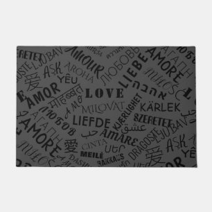 Love Text Doormat Multilingual - Choose Colors