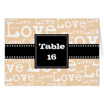 Love Text Folded Table Number Cards In Cream by TwoBecomeOne at Zazzle