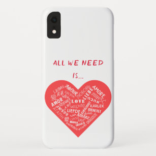 Love Text Heart Custom Colors Multilanguage iPhone XR Case
