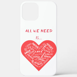 Love Text Heart Custom Colors Multilanguage iPhone 12 Pro Max Case