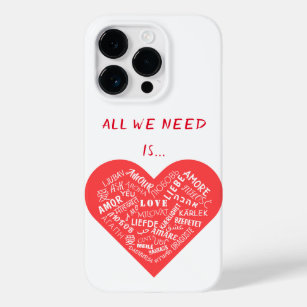 Love Text Heart Custom Colors Multilanguage Case-Mate iPhone 14 Pro Case