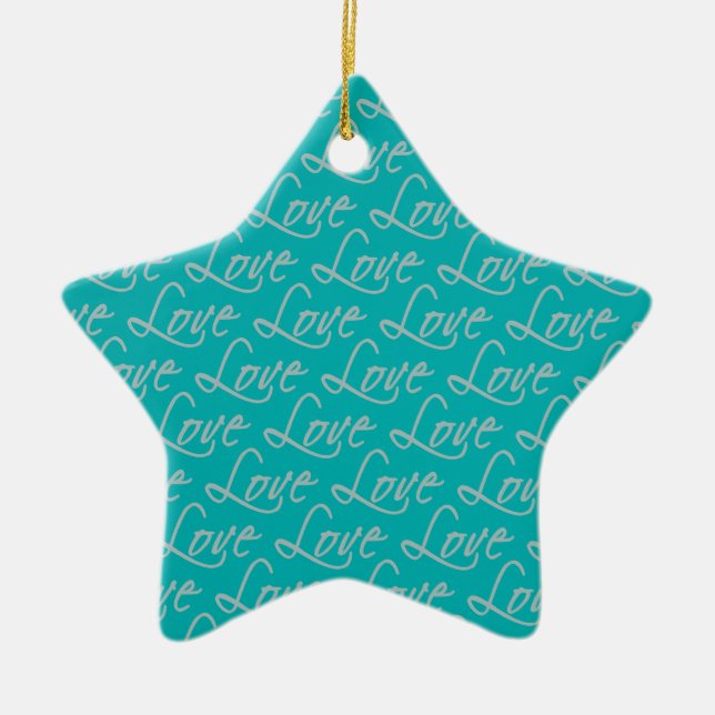 Love Text ornament, customize Ceramic Ornament (Front)