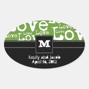 Love Text Personalized Monogram Favor Tags In Lime by TwoBecomeOne at Zazzle