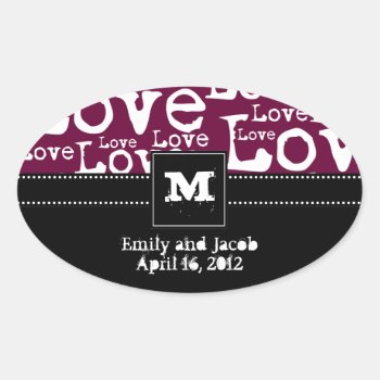 Love Text Personalized Monogram Favor Tags In Plum by TwoBecomeOne at Zazzle