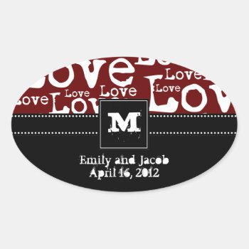 Love Text Personalized Monogram Favor Tags Merlot by TwoBecomeOne at Zazzle