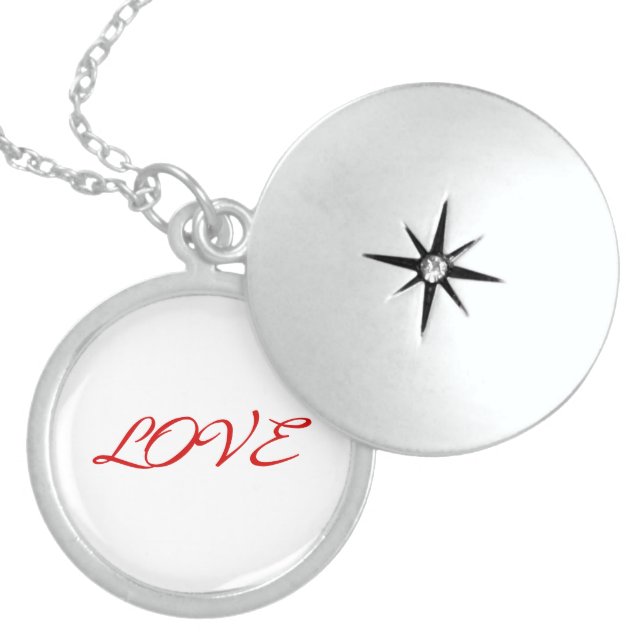 Love text sterling silver necklace (Front)