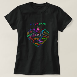Love Text T-Shirt with Heart - Choose Colors