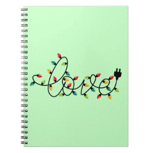 Love Text with Christmas Colorful Lights-45872 Notebook