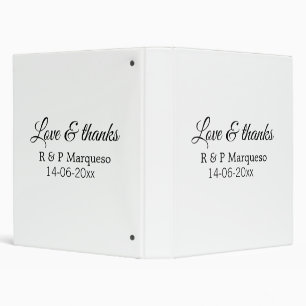 Love & thanks add couple name wedding add date yea 3 ring binder