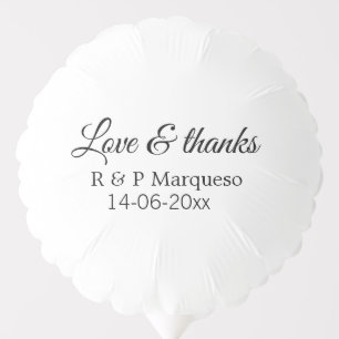 Love & thanks add couple name wedding add date yea balloon