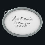 Love & thanks add couple name wedding add date yea belt buckle<br><div class="desc">For lovers like us</div>
