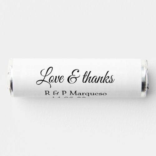 Love  thanks add couple name wedding add date yea breath savers mints