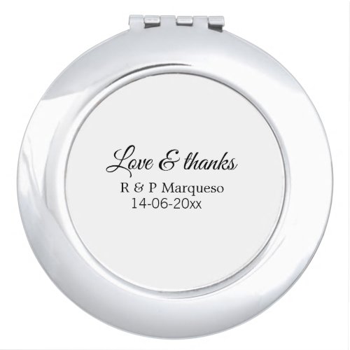 Love  thanks add couple name wedding add date yea compact mirror