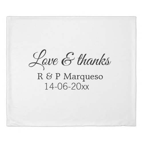 Love  thanks add couple name wedding add date yea duvet cover